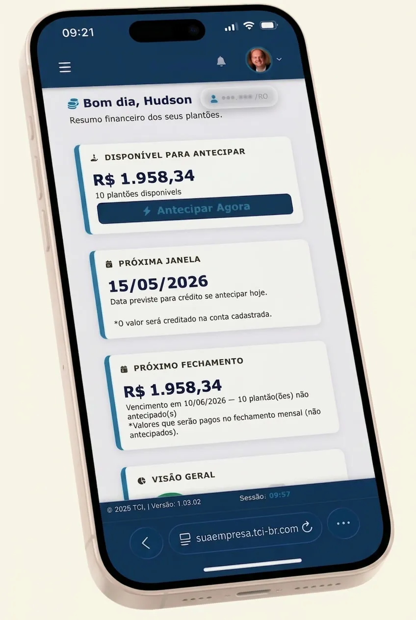 Shift advance app screen showing the amount available to advance
